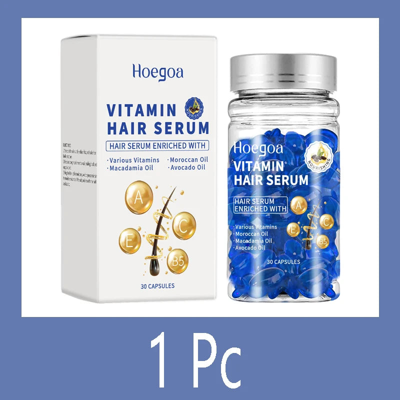 Cápsula mágica de vitamina para el cabello, aceite de queratina, restauración rápida del cabello, suave, brillante, hidratante profundo, productos para el cuidado del cabello del cuero cabelludo seco y rizado