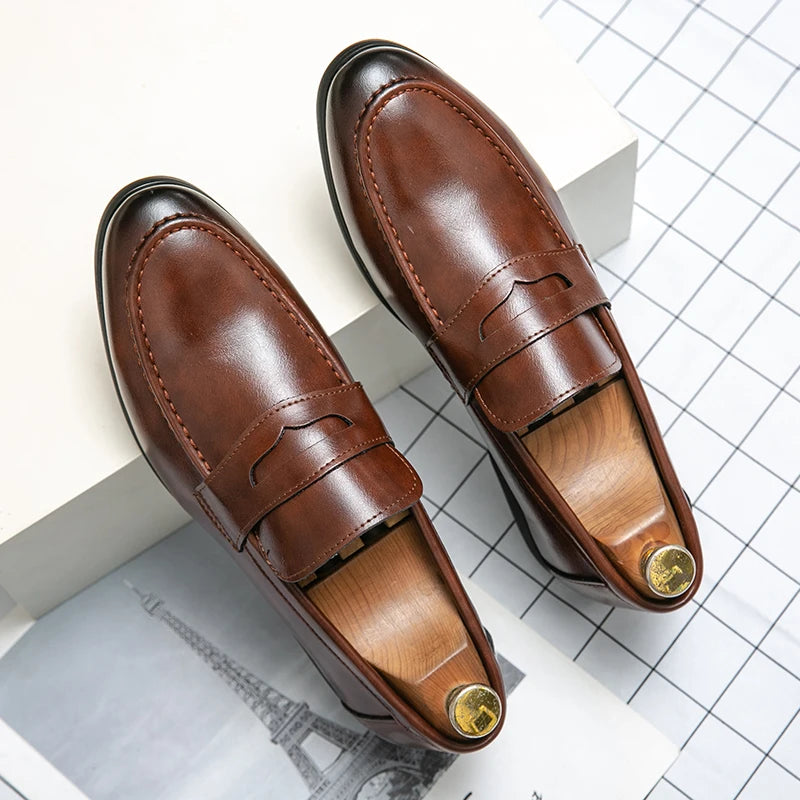 Mocasines de Cuero para Hombre | Talla Grande 48 | Clásicos para Fiesta y Oficina | Tico Trendy
