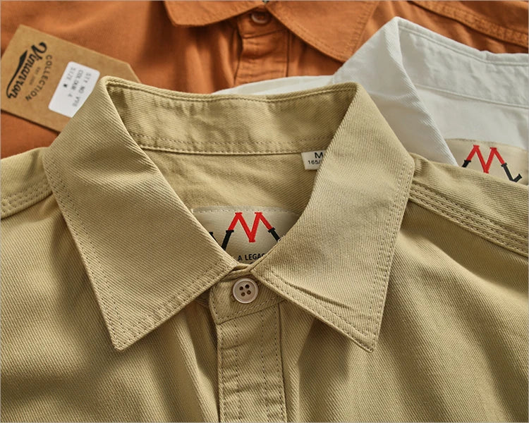 Camisa Informal Hombre | Algodón Retro | Bolsillo Tubo | Manga Corta | Ticotrendy