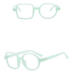 Montura Gafas Asimétricas Retro Redondas Cuadradas | Lentes Transparentes Unisex Ópticas