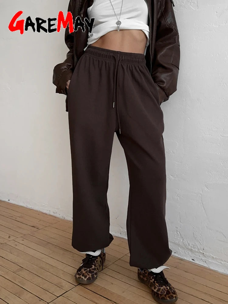Pantalón Chándal Algodón 80% | Jogger Vintage | Gris y Marrón | Elástico Mujer | Ticotrendy