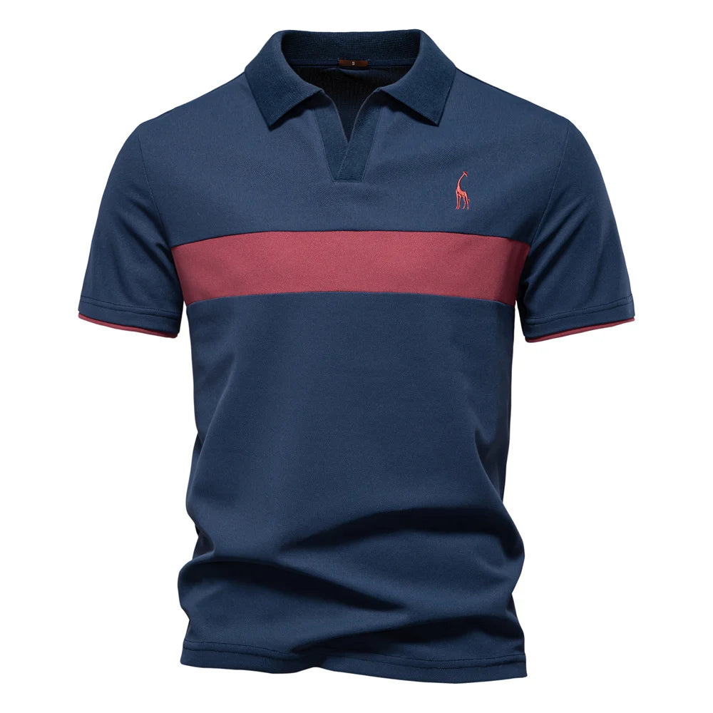 Polo Rayas Cuello V Verano Hombre | Ajustado Transpirable | Tallas S-XXL | Tico Trendy