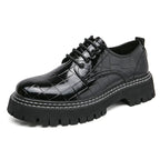 Zapatos Vestir Marrones Hombre | A Cuadros Cordones Punta Redonda Informal Negocios