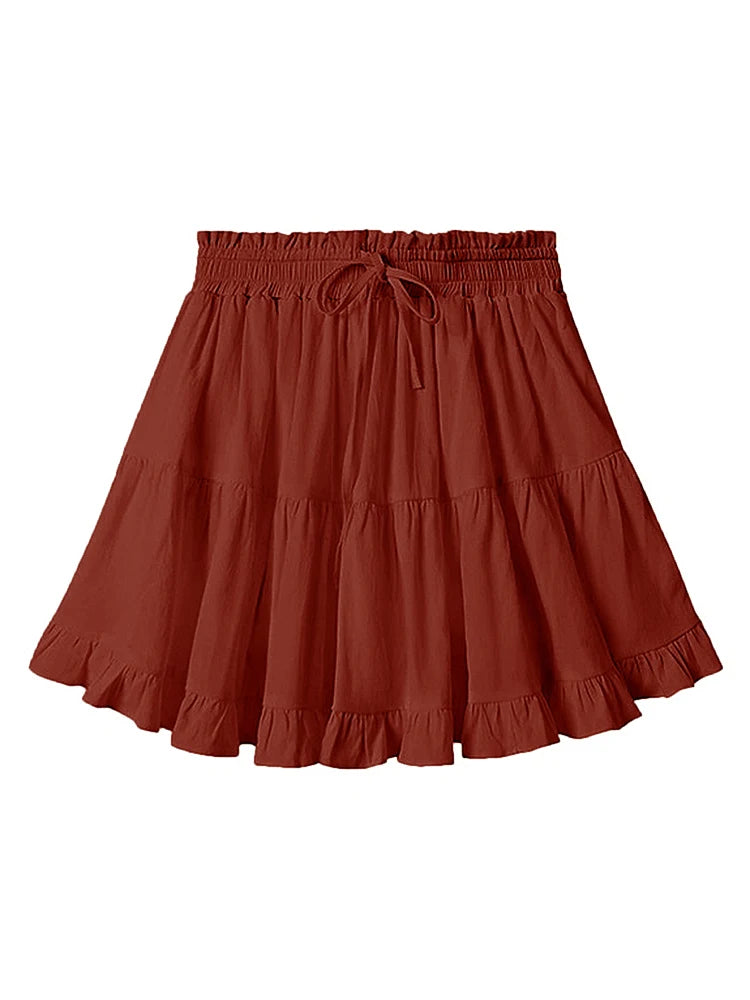 Falda Corta a Cuadros | Con Volantes | Estilo Bohemio | Mujer