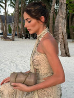 Conjunto de Falda Maxi y Chaleco sin Hombros | Lentejuelas | Fiesta
