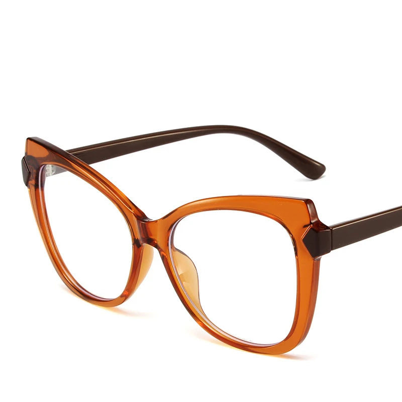 Montura Gafas Ojo Gato Lujo Personalidad | Protección Luz Azul Óptica Titanio Plástico