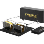 Gafas de Sol Caterside 3 en 1 | Montura Metálica | Lentes Magnéticas UV400 | Polarizadas