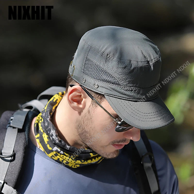 Verano de secado rápido malla transpirable deporte al aire libre suave sombrero plano gorra de hombre mujeres gorra de béisbol pesca correr senderismo gorra de camionero
