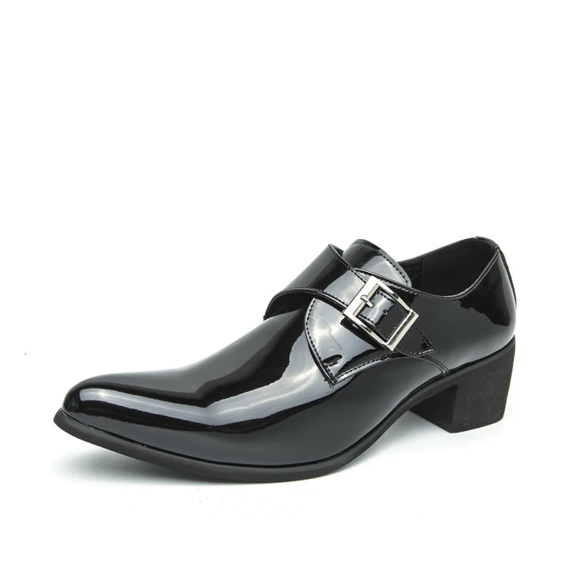 Mocasines Negros Lujo Hombre | Punta Puntiaguda Sin Cordones Zapatos Oxford Boda