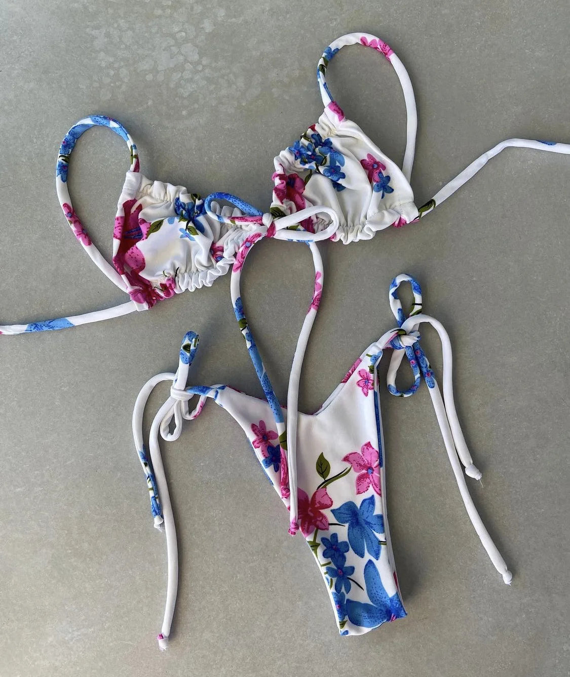 Bikini Sexy de Cintura Alta y Color Sólido - Traje de Baño de Verano 2025