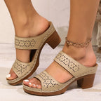 Sandalias de Plataforma con Tacón Alto para Mujer | Talla Grande | Ligeras y Antideslizantes