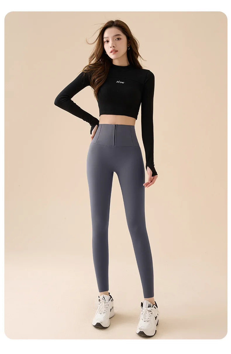 Leggings Piel Tiburón Polar Grueso | Moldeador Cremallera Cálida | Cintura Shaping OI | Ticotrendy