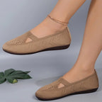 Zapatos Planos De Malla Transpirable Para Mujer | Tela Hueca Fondo Suave