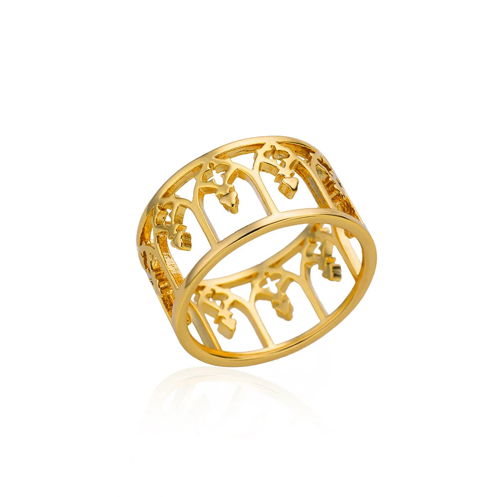 Anillo Trendy Hueco Vintage | Acero Inox | Joyería Pareja Boda | Lujo Y2K