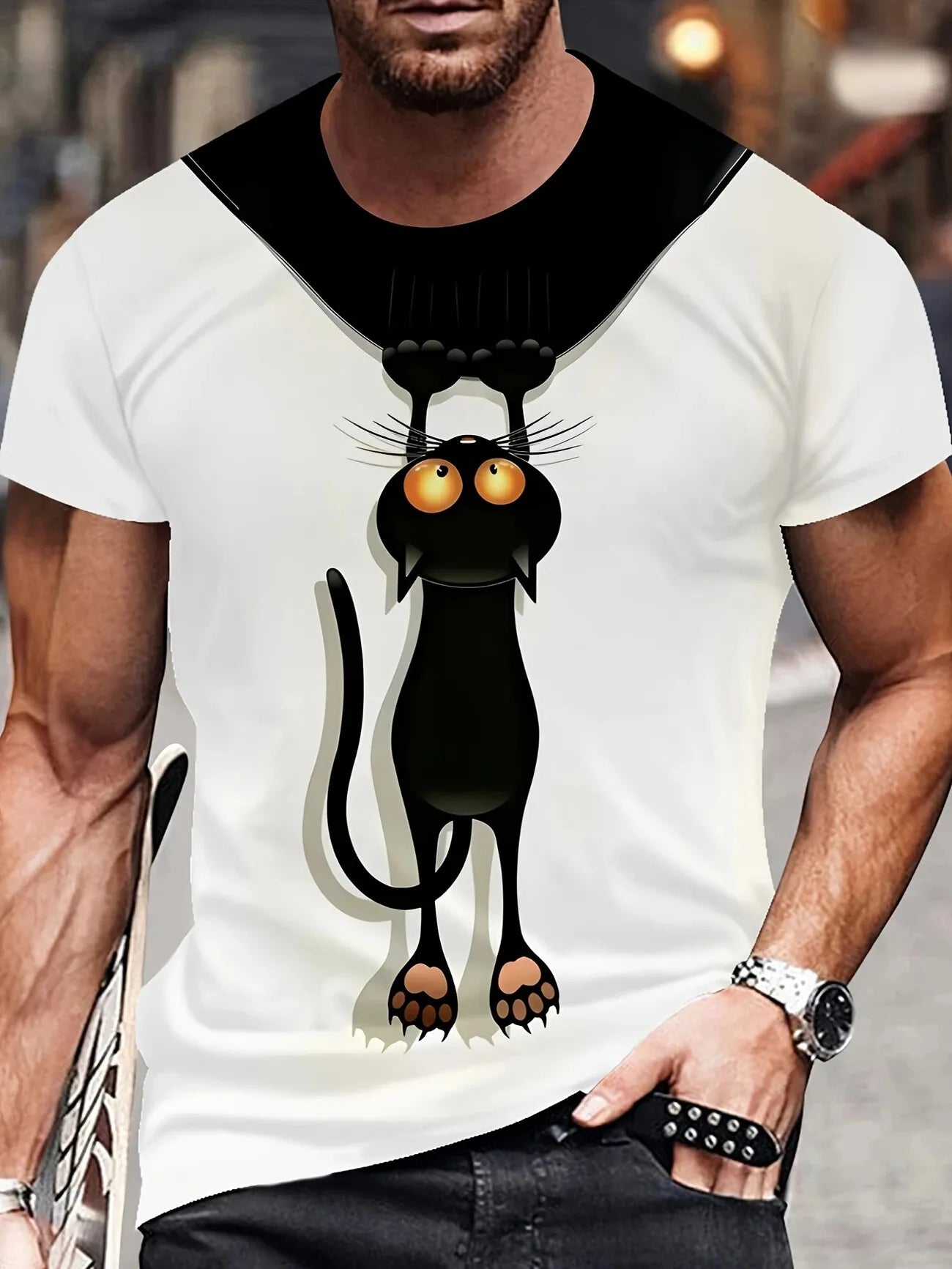 Camiseta Hombre Verano Estampado Animal 3D | Manga Corta Secado Rápido Vintage