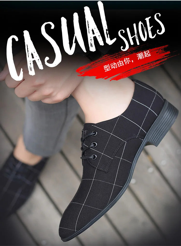 Zapatos Hombre Lona Formales Casuales Punta Puntiaguda Geométricos | Verano