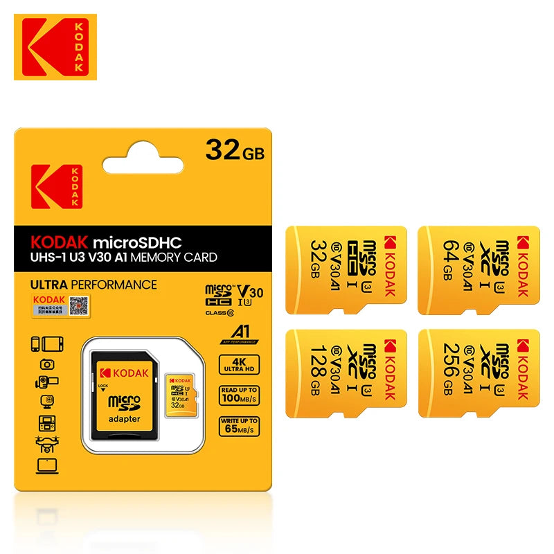 Tarjeta Micro SD Kodak Original | Clase 10 U3 V30 | Alta Velocidad 4K | Ticotrendy