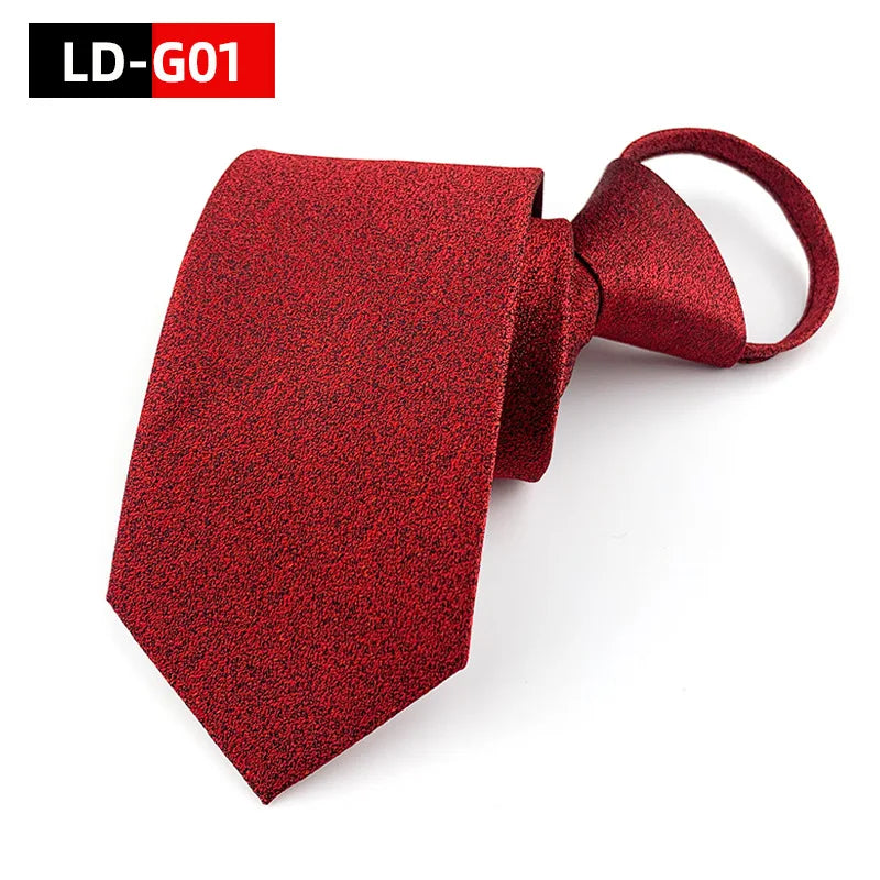 Corbata Preatada Cremallera Estrecha Estilo Tico Negocios Elegancia Diaria