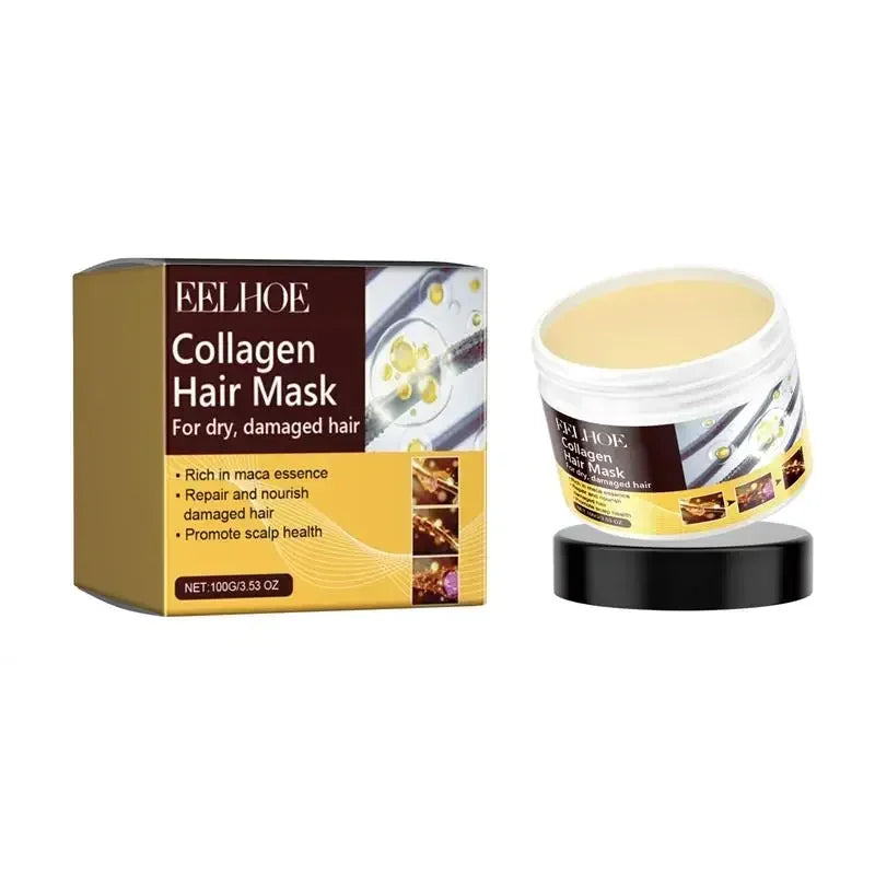 Mascarilla para el cuidado del cabello con queratina y colágeno, tratamiento para el cabello seco y dañado, revitaliza el cabello, alisado, suave, hidratación, productos para el cuidado