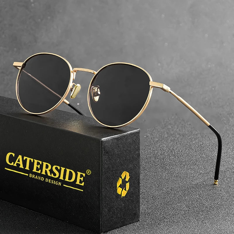 Gafas de Sol CATERSIDE Polarizadas | Redondas Retro | Montura Metal Punk