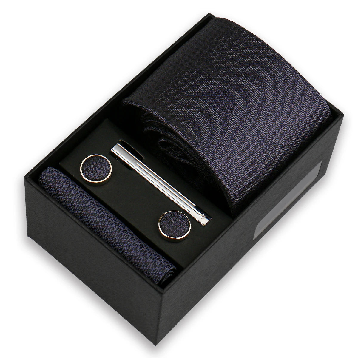 Conjunto De Lujo Corbata Pañuelo Clip Gemelos Accesorio Para Hombres