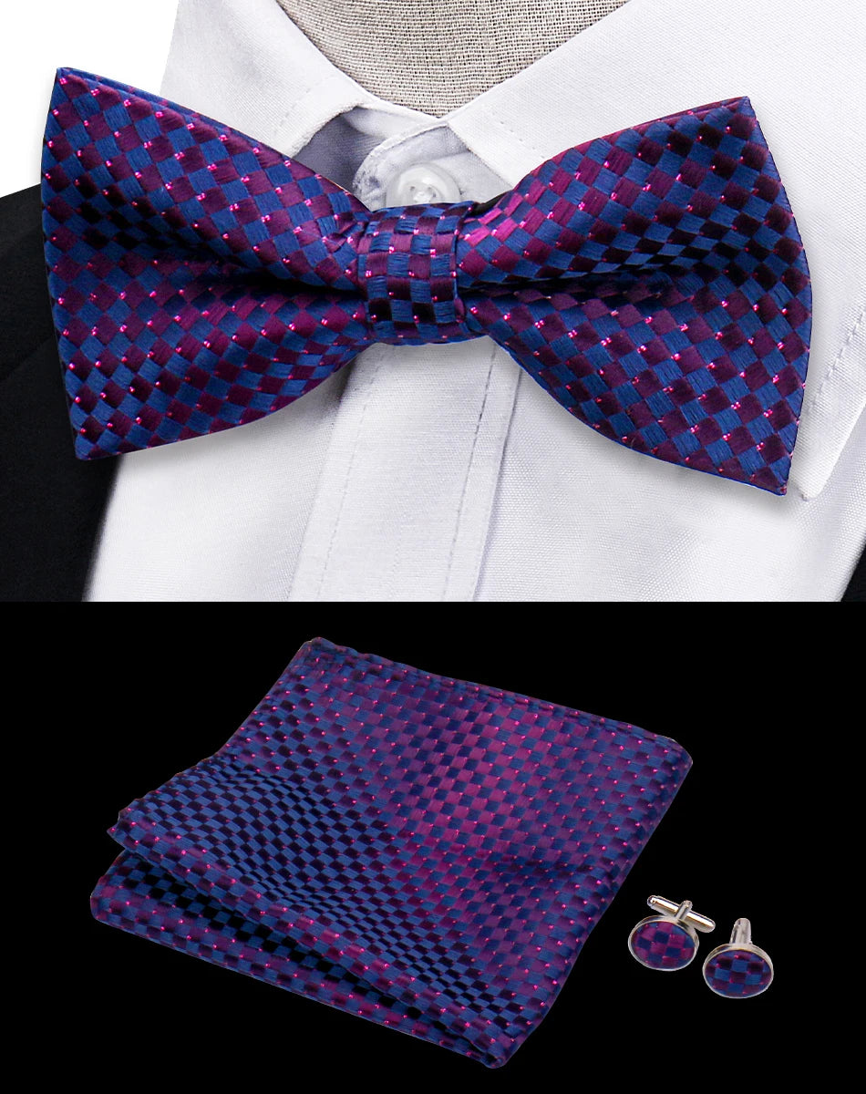 Conjunto Pajarita Pañuelo Gemelos Estilo Novedad Elegancia Pura Vida