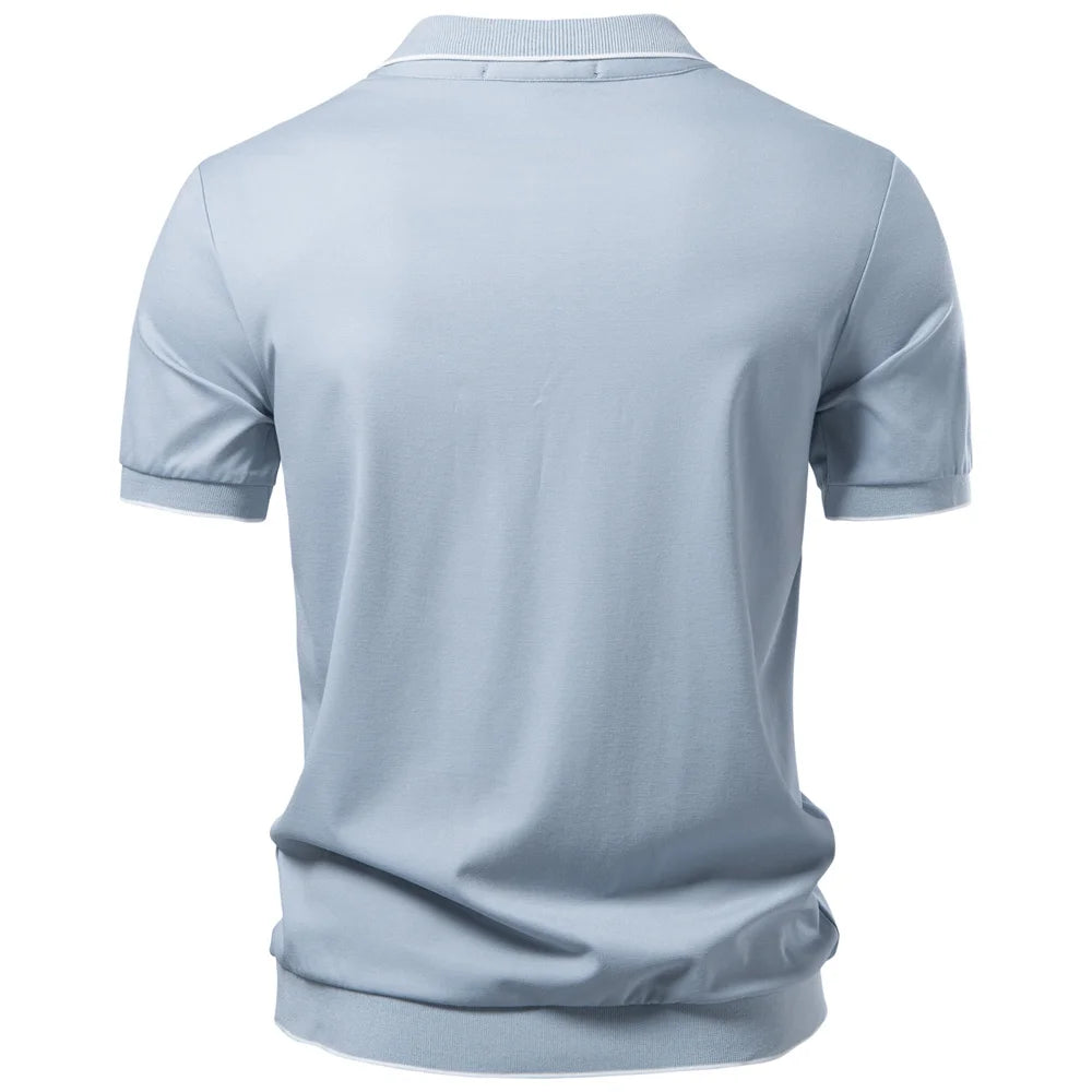Polo Tencel Premium Color Sólido Hombre | Suave Transpirable | Tallas S-XXL | Tico Trendy