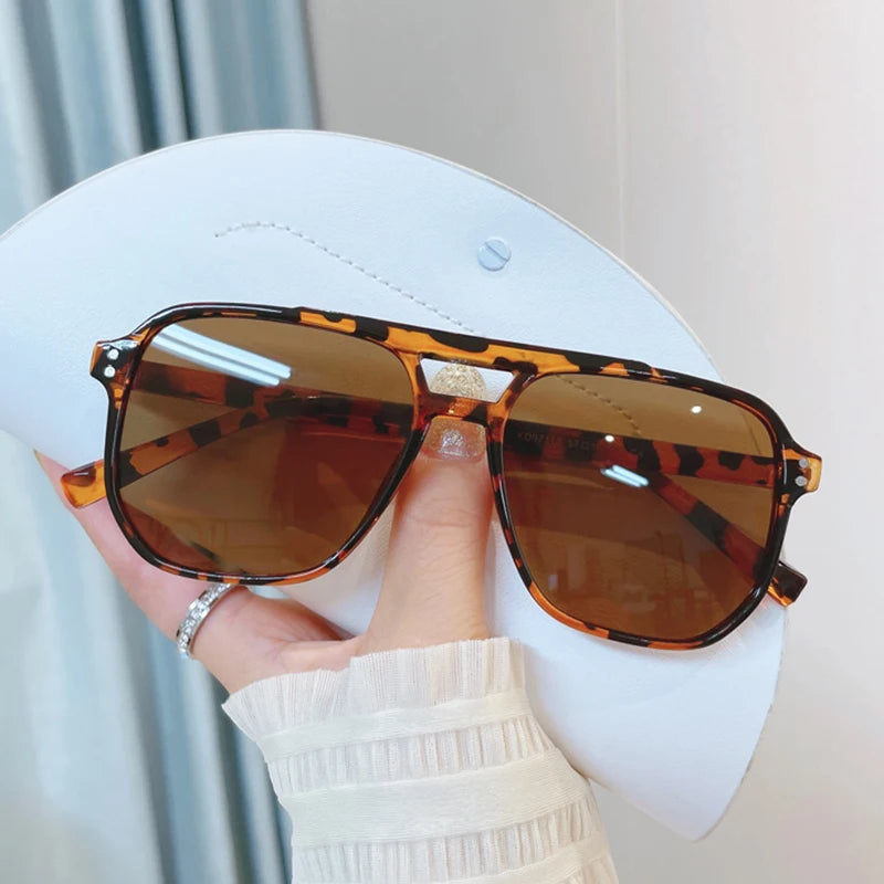 Gafas de Sol Clásicas Piloto Vintage Grandes Doble Haz
