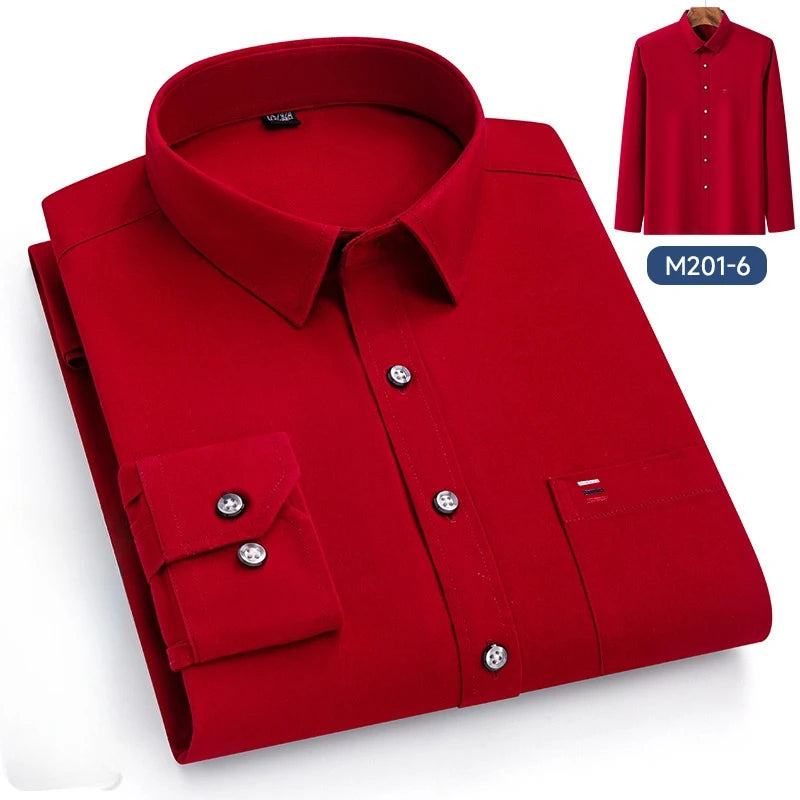 Camisa Algodón Manga Larga | Bolsillo | Negro Clásico | Ajuste Regular Hombre | Ticotrendy