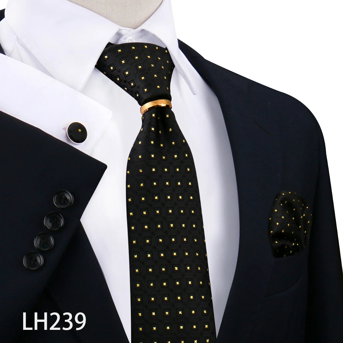 Set De Corbata Anillo Gemelos Pañuelo Accesorio De Traje Boda