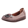 Mocasines Étnicos de Cuero Genuino para Mamá | Punta Redonda | Antideslizantes | Verano 2025