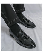 Zapatos Hombre Charol Morados Lujo Boda Fiesta Punta Puntiaguda | Talla 47