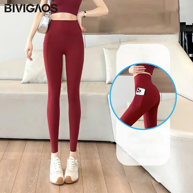 Leggings Piel Tiburón Bolsillo | Push Up Cintura Alta | Fitness Yoga Correr P-O | Ticotrendy