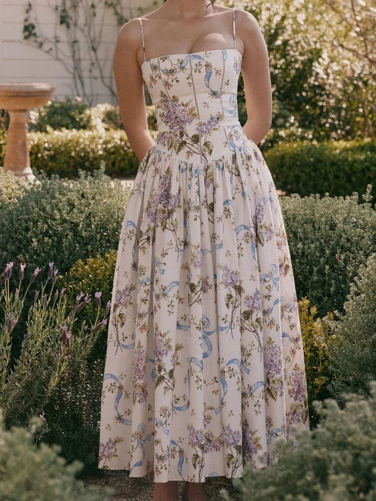 Vestido Largo Elegante Floral | Tirantes Finos | 2025