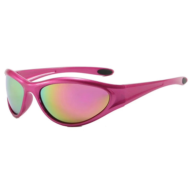 Gafas Sol Y2K Ovaladas Pequeñas Futuristas | Sentido Tecnología Gradiente UV400