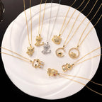 Sanrio lindo Hello Kitty collares con colgante de circón para mujeres niñas encantador gato de dibujos animados gatito cadena de acero inoxidable regalos de joyería