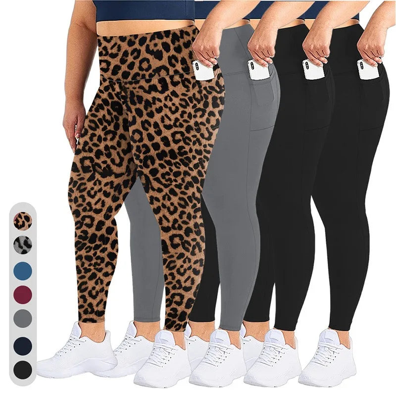 Leggings Yoga Talla Grande | Cintura Alta con Bolsillos | Levantamiento de Glúteos | Tico Trendy