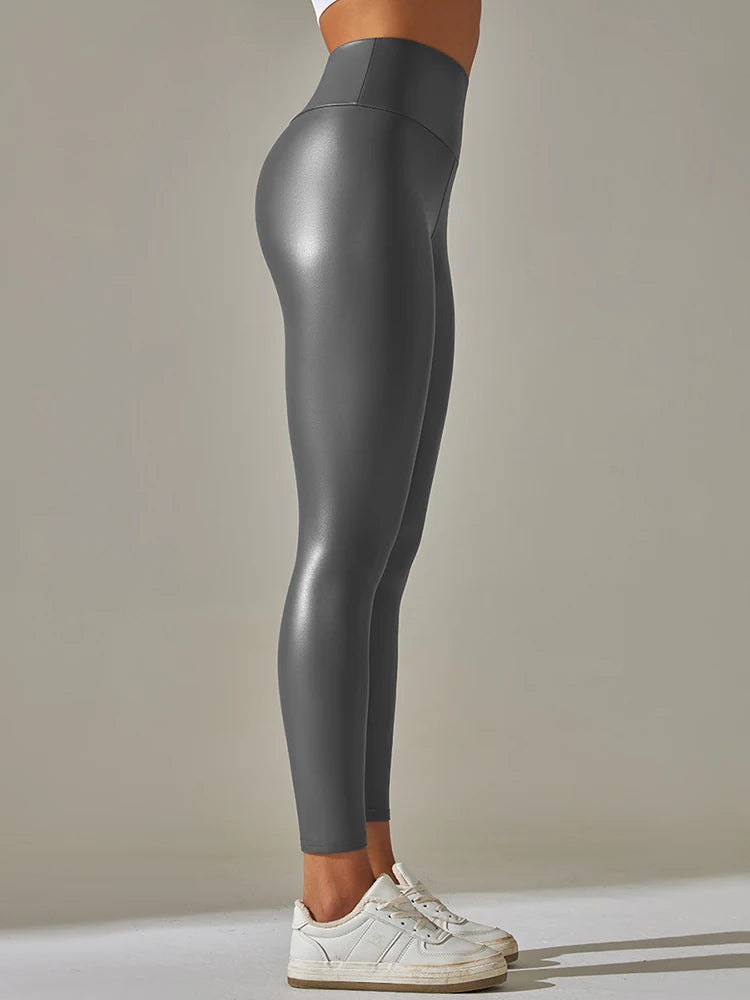 Leggings Push Up Cuero PU Mujer | Cintura Alta | Tallas Grandes