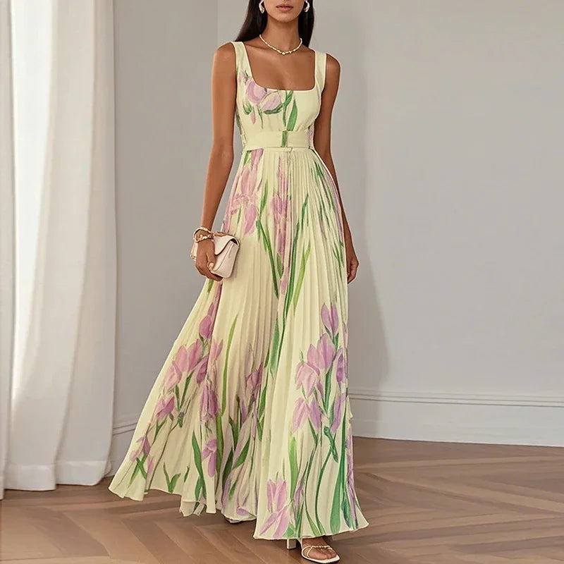 Vestido de Verano Plisado con Estampado | Ligero y Fresco
