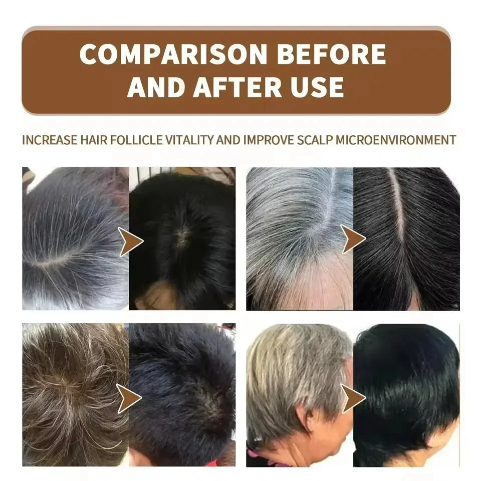 Champú para teñir el cabello con burbujas de plantas, tinte Natural para el cabello sin irritación, color gris, blanco a negro, coloración duradera, cuidado del cabello de estilo moderno