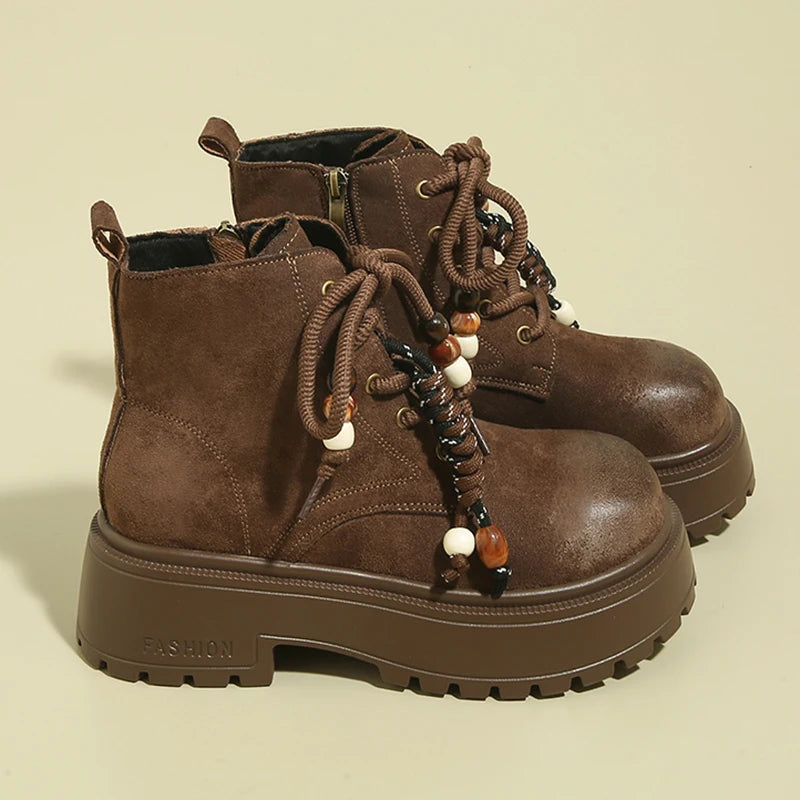 Botines de Tacón Cuadrado Retro | Plataforma | Mujer