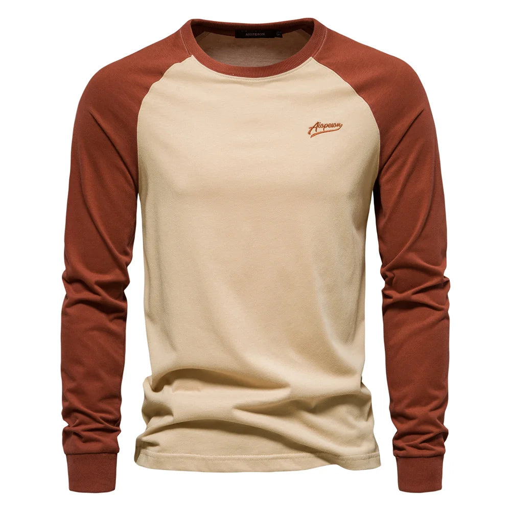 Camiseta Cuello Redondo Algodón Hombre | Manga Larga Casual | Tallas S-XXL | Tico Trendy