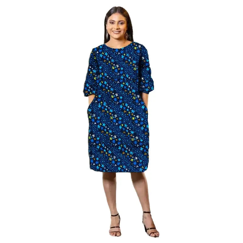 Vestido Africano Ankara de Media Manga