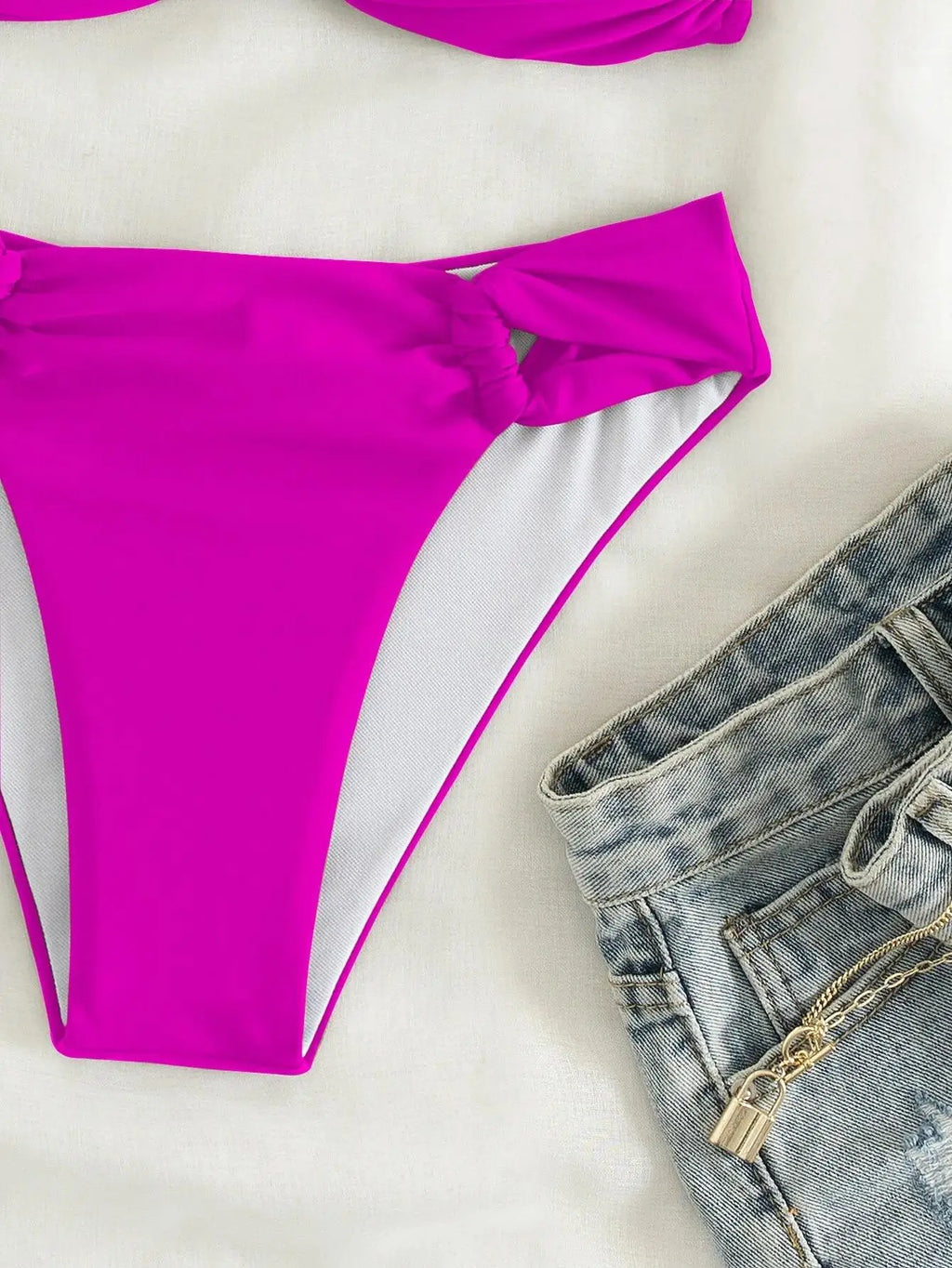 Bikini Halter Push Up con Twist - Traje de Baño de Playa