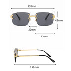 Gafas de Sol CATERSIDE | Cobre y Lentes Degradados Azules | Cuadradas Sin Montura | Lujo Unisex