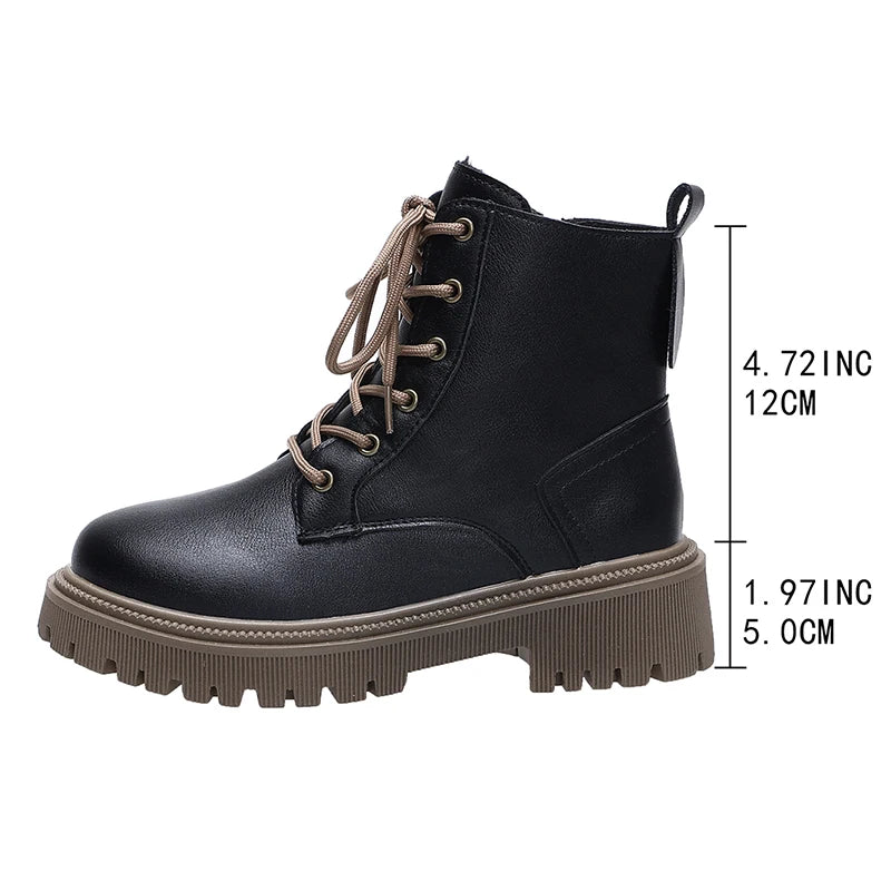 Botines de Plataforma | Suela Gruesa | Motociclista | Mujer