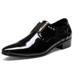 Mocasines Clásicos Hombre Charol | Punta Estrecha Sin Cordones Formales Negocios Boda