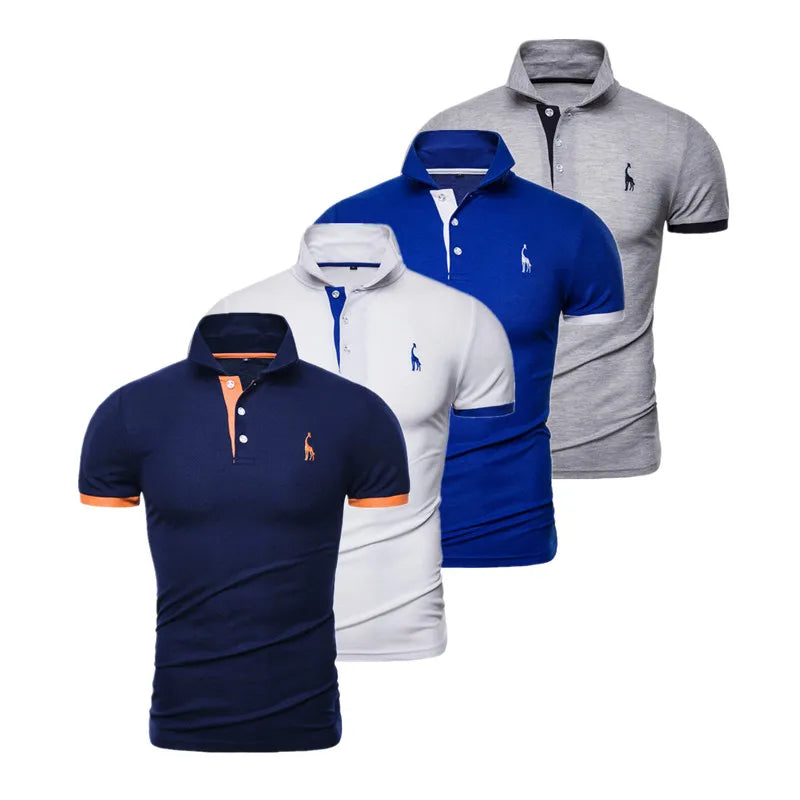 Set de 4 Polos Bordados Hombre | Manga Corta Ajustados | Tallas XS-5XL | Tico Trendy