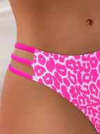 Bikini Dividido con Aros de Textura Sólida para Verano