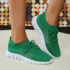 Zapatillas de Punto Transpirables | Plataforma | Suela Blanda | Talla Grande | Verano